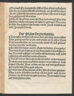 Der Psalm De profundis.