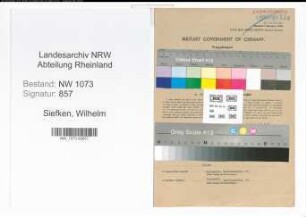 Entnazifizierung Wilhelm Siefken , geb. 03.10.1891 (Vulkaniseur)