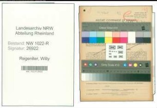 Entnazifizierung Willy Regeniter , geb. 27.01.1894 (Gastwirt)