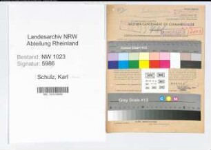 Entnazifizierung Karl- Heinz Schulz , geb. 17.07.1918 (Buchdrucker)