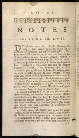 152-153, Notes sur l'ODE VII. Liv. IV.
