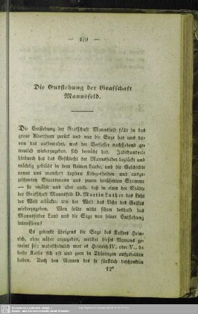 Die Entstehung der Grafschaft Mannsfeld