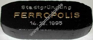 Schmuckbrikett Stadtgründung Ferropolis, 14.12.1995