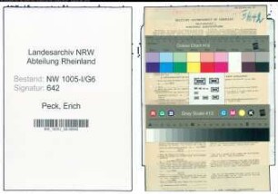 Entnazifizierung Erich Peck , geb. 13.05.1899 (Steiger)