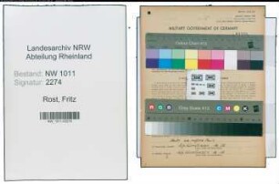 Entnazifizierung Fritz Rost , geb. 15.10.1894 (Schneider)