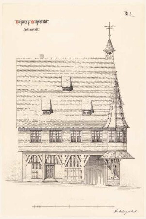 Rathaus, Michelstadt: Seitenansicht 1:50