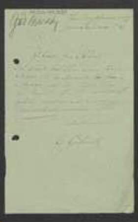 Brief von Emil Godlewski an Unbekannt
