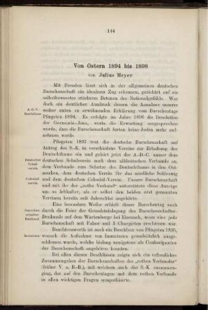 Ostern 1894 bis 1898