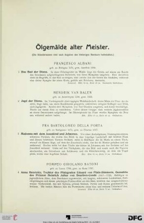 Ölgemälde alter Meister (Nr. 1-178)