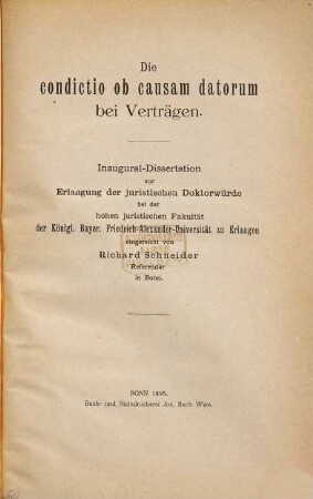 Die condictio ob causam datorum bei Verträgen