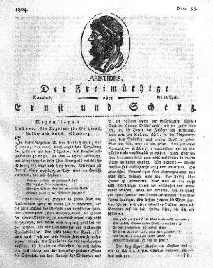 Nro. 85., Sonnabend den 28. April