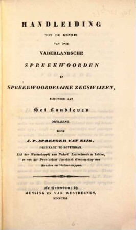 Handleiding tot de kennis van onze vaderlandsche spreekwoorden en spreekwoordelijke zegswijzen, [5]. Bijzonder aan het landleven ontleend