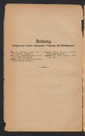 Anhang. Während des Druckes eingegangene Nachträge und Berichtigungen.