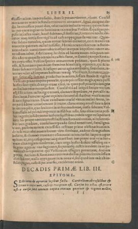 Decadis Primae Lib. III. Epitome.