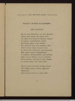 Nacht in der Alhambra : [SW XV: keine Sigle]; [SW XV, S. 77-82/147-149] / Albert Verwey