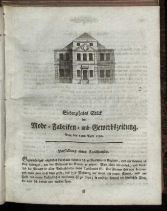 Siebenzehntes Stück. Prag den 23ten April 1788.