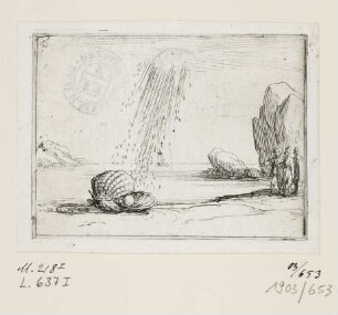 Perlmuschel, Blatt 11 der Folge "Vita beatæ mariæ virginis matris dei emblematibus"