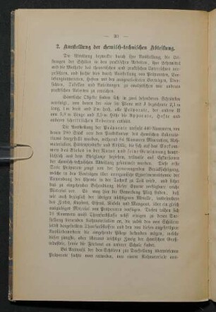 2. Ausstellung der chemisch-technischen Abteilung.