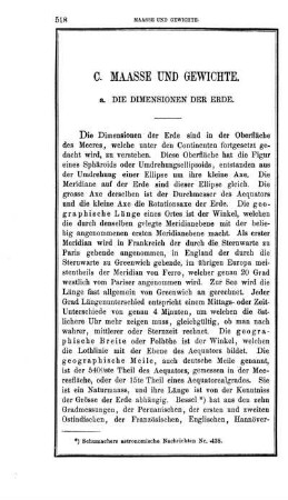 C. Maasse und Gewichte.