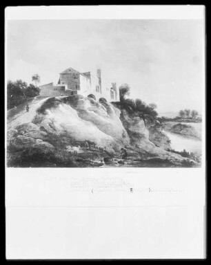 Burg auf Felsen über Fluß
