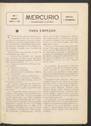 1922,1,1: año 1, número 1 (enero 1.o, 1922)