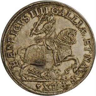 Silberabschlag eines Rechenpfennigs auf König Heinrich IV. von Frankreich