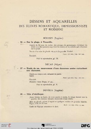 Dessins et aquarelles des ècoles romantique, impressionniste et moderne (Nr. 36-75)