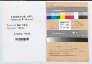 Entnazifizierung Franz Engling, geb. 18.04.1899 (Lehrer)