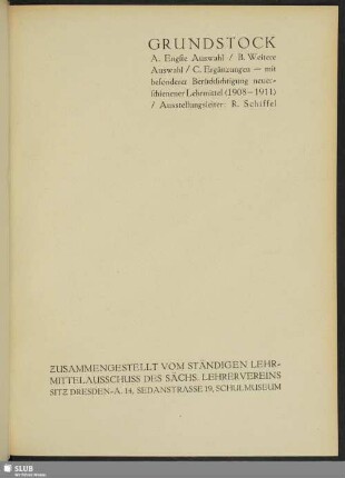 Grundstock von Lehrmitteln