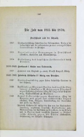 Die Zeit von 1815 bis 1870