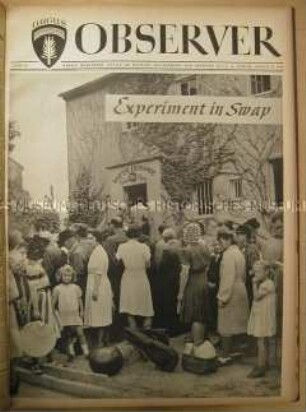 Titelblatt OMGUS Observer. Weekly Newspaper, Office of Military Government for Germany (US) + Berlin , Issue 56 im Band "Observer 1946"