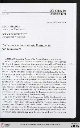 10: Cechy szrotgeltowe miasta Kazimierza pod Krakowem