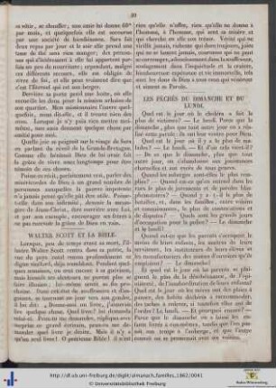 Les péchés du dimanche et du lundi.