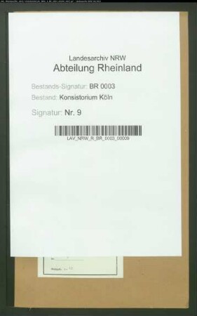 Immunitäten der Geistlichen. Generalia