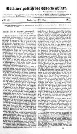 No 21, 27. Mai 1837