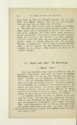 III. Sparta und Athen. Die Perserkriege