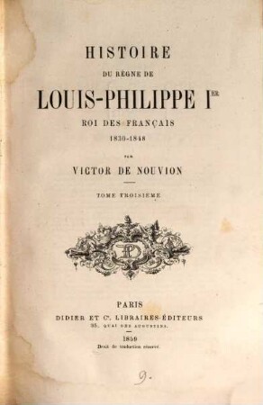 Histoire du règne de Louis Philippe Ier : roi des Français 1830 - 1848, 3