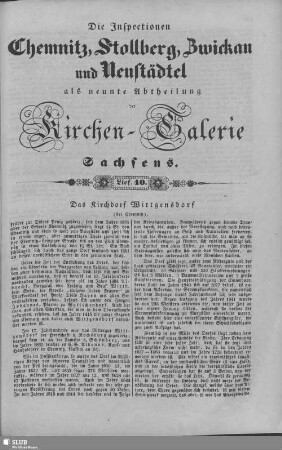 Das Kirchdorf Wittgensdorf : 40. Lieferung