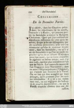 Conclusion De la Premiére Partie