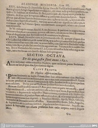 Sectio Octava
