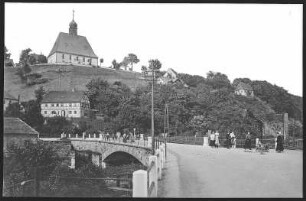 Oberneuschönberg. Kirche und Brücke