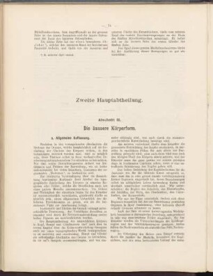 Zweite Hauptabtheilung.