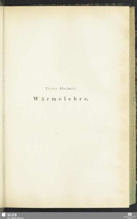 Vierter Abschnitt. Wärmelehre