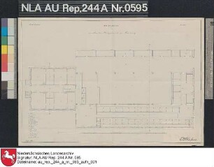 Grundriß von einem neuen Platzgebäude in HARSWEG Kolorierte Zeichnung von Steffen Papier Format: 45,0x30,8 M: 1:140
