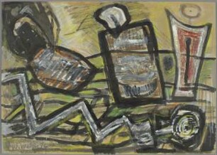 Ensemble mit liegender Figur