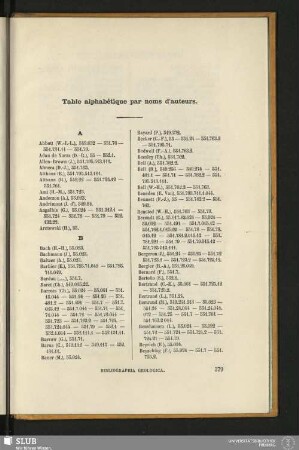 Table alphabétique par noms d'auteurs