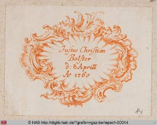 [Exlibris Goldschmied Justus Christian Bolster]