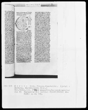 Augustinus, Kommentar zu den Psalmen 101-150 — Initiale C (onfitemini domino), Folio 49 recto