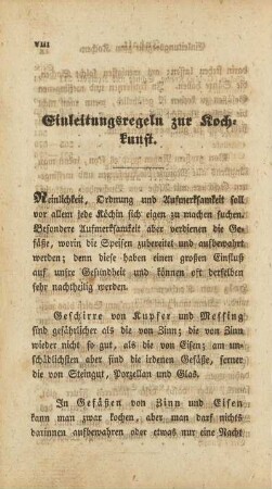 Einleitungsregel zur Kochkunst