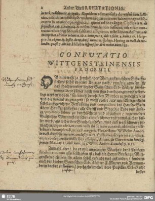 Confutaionis Wittgensteinensis Prooemii